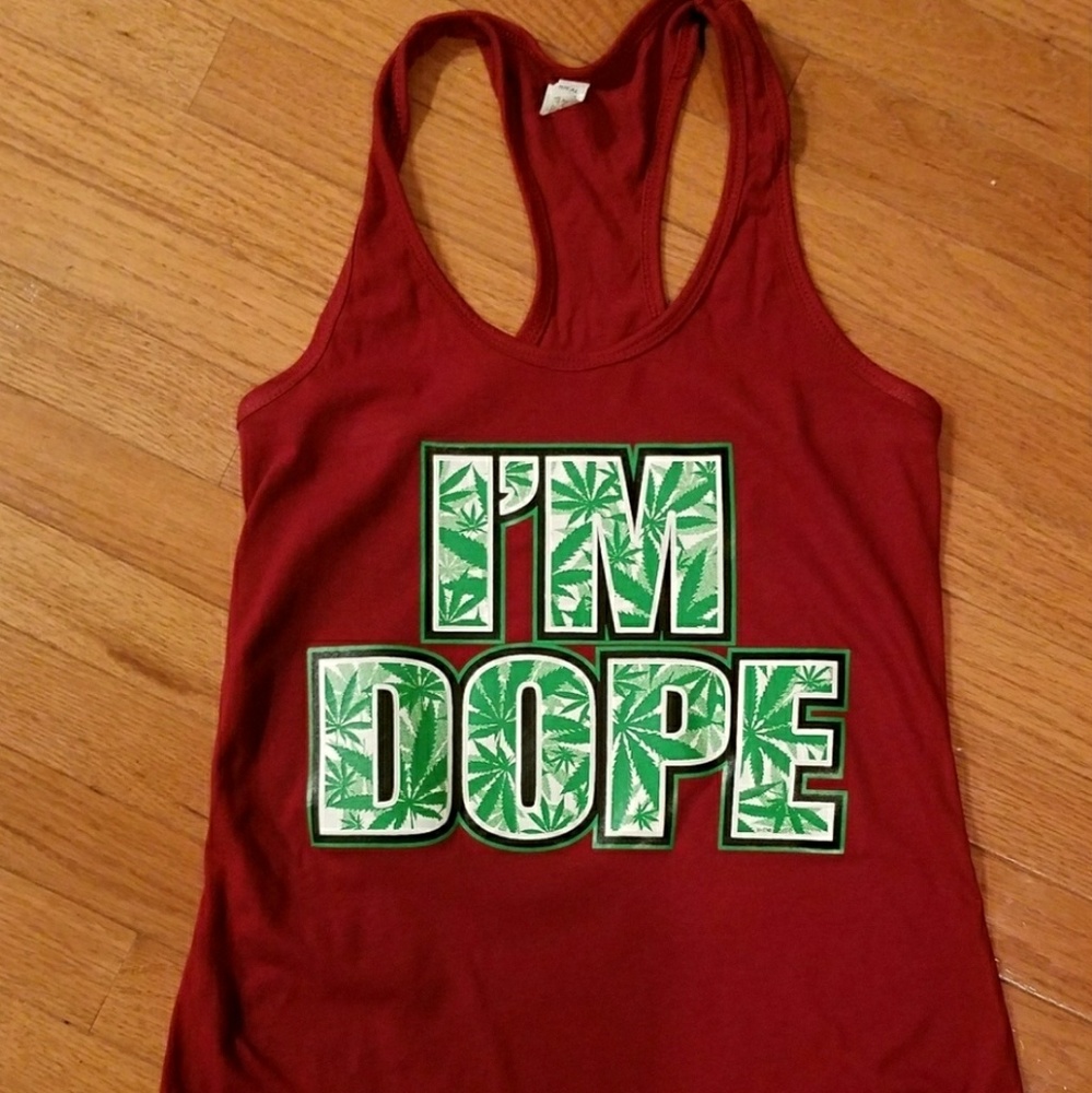 BRAND NEW "I'M DOPE" RACER BACK TOP